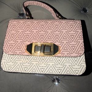 Elegant Pink and Cream Handbag